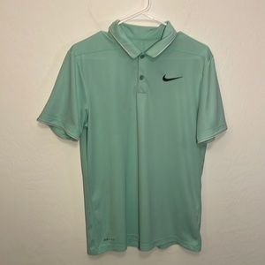 Mint green Nike gold polo size Small